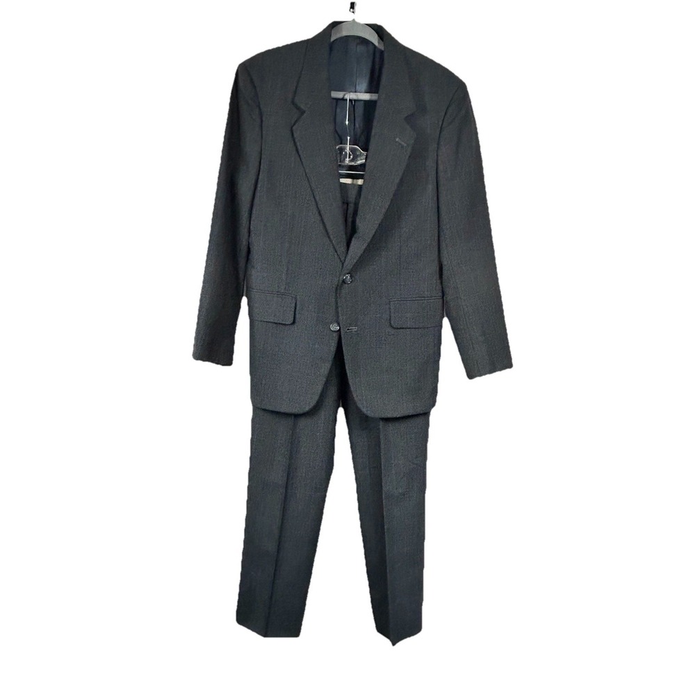 Hunting Horn Classics Men's Gray Wool Blend 40 Suit 29S Pleated Pants Vintage‎